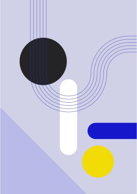 Vector illustration. Abstract poster set. Contemporary backgrounds. Mid century wall decor. Design elements for book cover, page template, print, card, brochure, magazine, poster. 60s, 70s graphic.