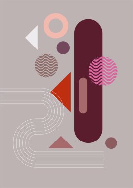 Vector illustration. Abstract poster set. Contemporary backgrounds. Mid century wall decor. Design elements for book cover, page template, print, card, brochure, magazine, poster. 60s, 70s graphic.