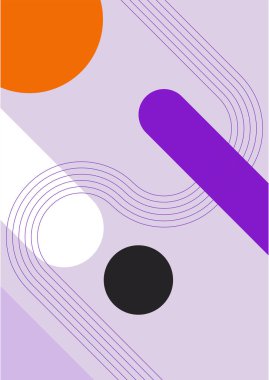 Vector illustration. Abstract poster set. Contemporary backgrounds. Mid century wall decor. Design elements for book cover, page template, print, card, brochure, magazine, poster. 60s, 70s graphic.