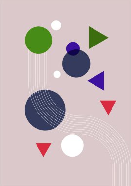 Vector illustration. Abstract poster set. Contemporary backgrounds. Mid century wall decor. Design elements for book cover, page template, print, card, brochure, magazine, poster. 60s, 70s graphic.