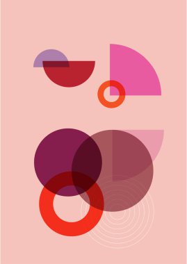 Vector illustration. Abstract poster set. Contemporary backgrounds. Mid century wall decor. Design elements for book cover, page template, print, card, brochure, magazine, poster. 60s, 70s graphic.