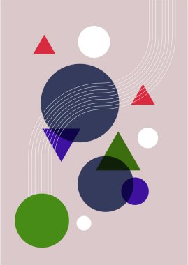 Vector illustration. Abstract poster set. Contemporary backgrounds. Mid century wall decor. Design elements for book cover, page template, print, card, brochure, magazine, poster. 60s, 70s graphic.