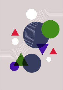 Vector illustration. Abstract poster set. Contemporary backgrounds. Mid century wall decor. Design elements for book cover, page template, print, card, brochure, magazine, poster. 60s, 70s graphic.