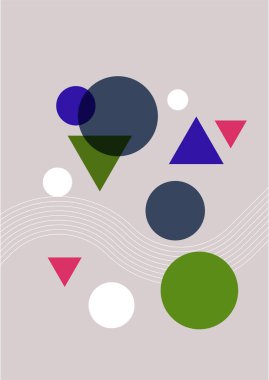 Vector illustration. Abstract poster set. Contemporary backgrounds. Mid century wall decor. Design elements for book cover, page template, print, card, brochure, magazine, poster. 60s, 70s graphic.