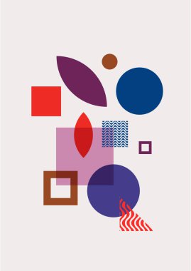 Vector illustration. Abstract poster set. Contemporary backgrounds. Mid century wall decor. Design elements for book cover, page template, print, card, brochure, magazine, poster. 60s, 70s graphic.