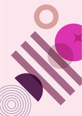 Vector illustration. Abstract poster set. Contemporary backgrounds. Mid century wall decor. Design elements for book cover, page template, print, card, brochure, magazine, poster. 60s, 70s graphic.