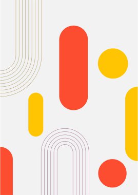 Vector illustration. Abstract poster set. Contemporary backgrounds. Mid century wall decor. Design elements for book cover, page template, print, card, brochure, magazine, poster. 60s, 70s graphic.