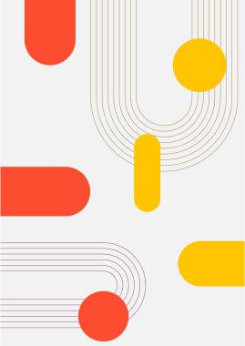 Vector illustration. Abstract poster set. Contemporary backgrounds. Mid century wall decor. Design elements for book cover, page template, print, card, brochure, magazine, poster. 60s, 70s graphic.