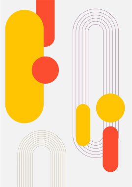 Vector illustration. Abstract poster set. Contemporary backgrounds. Mid century wall decor. Design elements for book cover, page template, print, card, brochure, magazine, poster. 60s, 70s graphic.