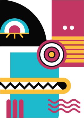 Abstract pop art collage surrealism face design vector illustration. Designed for NFT, token, wallpaper, poster, crypto, punk, aesthetic poster. NFT token in crypto artwork for blockchain digital art