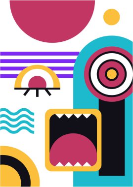 Abstract pop art collage surrealism face design vector illustration. Designed for NFT, token, wallpaper, poster, crypto, punk, aesthetic poster. NFT token in crypto artwork for blockchain digital art