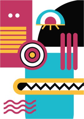 Abstract pop art collage surrealism face design vector illustration. Designed for NFT, token, wallpaper, poster, crypto, punk, aesthetic poster. NFT token in crypto artwork for blockchain digital art