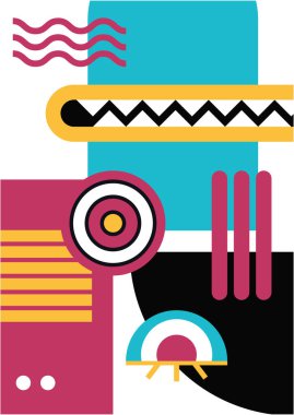 Abstract pop art collage surrealism face design vector illustration. Designed for NFT, token, wallpaper, poster, crypto, punk, aesthetic poster. NFT token in crypto artwork for blockchain digital art