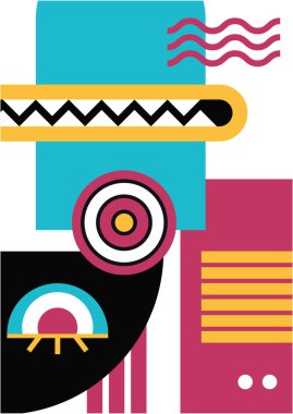 Abstract pop art collage surrealism face design vector illustration. Designed for NFT, token, wallpaper, poster, crypto, punk, aesthetic poster. NFT token in crypto artwork for blockchain digital art