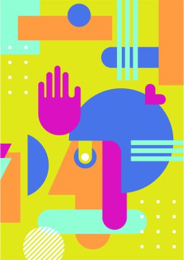 Abstract pop art collage surrealism face design vector illustration. Designed for NFT, token, wallpaper, poster, crypto, punk, aesthetic poster. NFT token in crypto artwork for blockchain digital art