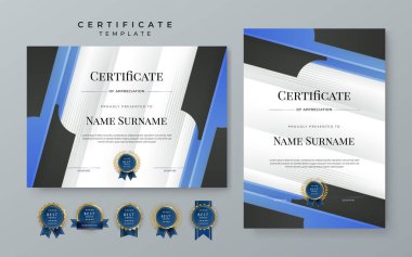 Modern elegant diploma certificate template with business corporate concept