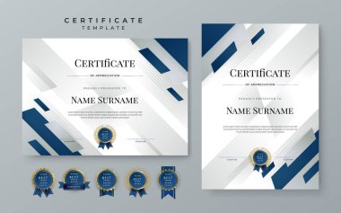 Modern elegant diploma certificate template with business corporate concept