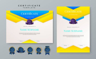 Modern certificate of appreciation template, Certificate of achievement, awards diploma
