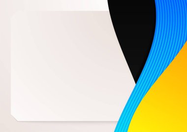 Modern abstract blue and yellow border frame element on white background with business corporate concept for presentation, business card, certificate, flyer, brochure, and social media poster