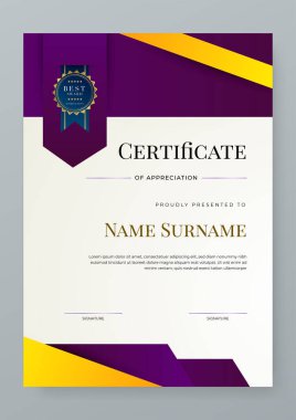 Modern certificate of appreciation template, Certificate of achievement, awards diploma