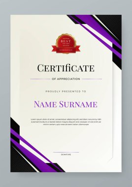 Modern certificate of appreciation template, Certificate of achievement, awards diploma