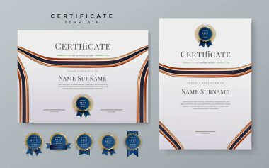 Modern elegant diploma certificate template with business corporate concept