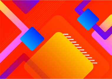 Colorful gradient memphis geometric pattern background texture for poster cover design. Minimal color abstract gradient banner template. Modern vector shape for business presentation and social media