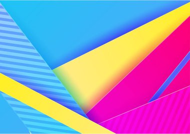 Colorful gradient memphis geometric pattern background texture for poster cover design. Minimal color abstract gradient banner template. Modern vector shape for business presentation and social media