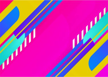 Colorful gradient memphis geometric pattern background texture for poster cover design. Minimal color abstract gradient banner template. Modern vector shape for business presentation and social media