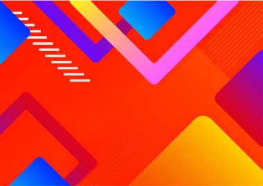 Colorful gradient memphis geometric pattern background texture for poster cover design. Minimal color abstract gradient banner template. Modern vector shape for business presentation and social media