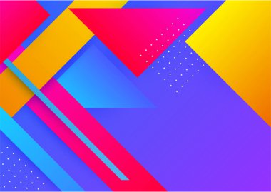 Colorful gradient memphis geometric pattern background texture for poster cover design. Minimal color abstract gradient banner template. Modern vector shape for business presentation and social media