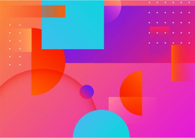 Creative abstract with colorful element design background. Memphis color background design with shapes composition. Futuristic design poster for business presentation, social media template and banner