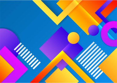Creative abstract with colorful element design background. Memphis color background design with shapes composition. Futuristic design poster for business presentation, social media template and banner