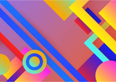 Creative abstract with colorful element design background. Memphis color background design with shapes composition. Futuristic design poster for business presentation, social media template and banner