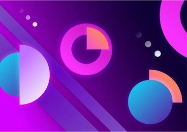 Colorful gradient memphis geometric pattern background texture for poster cover design. Minimal color abstract gradient banner template. Modern vector shape for business presentation and social media