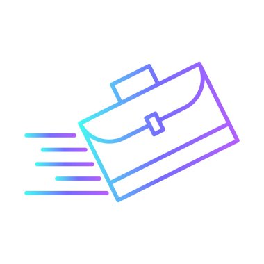 Rush Business People Icons with purple blue outline style