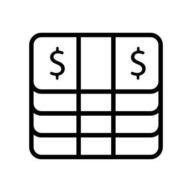 Cash bundle Business People Icons with black outline style