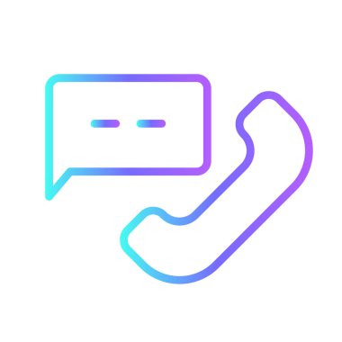 Mobile talk Business People Icons with purple blue outline style