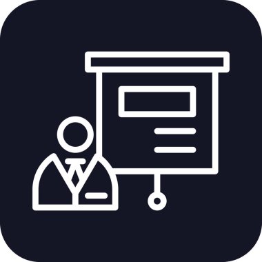 Presentation Business People Icons with black filled outline style