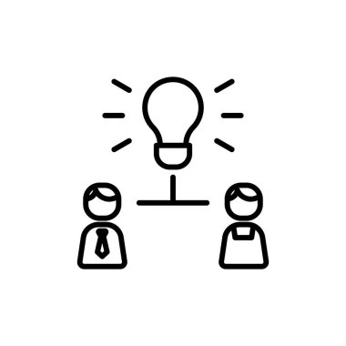 Creative team Business People Icons with black outline style