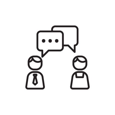Discussion Business People Icons with black outline style