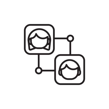Connection Business People Icons with black outline style