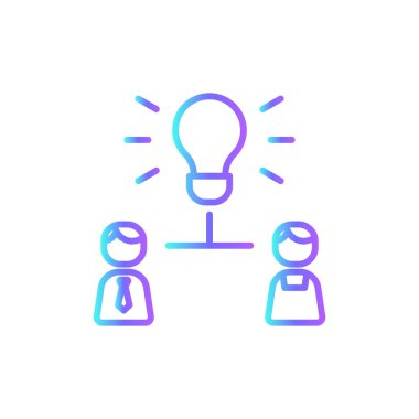 Creative team Business People Icons with purple blue outline style
