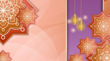 Elegant realistic ramadan kareem islamic illustration background for decorative pattern festival card. Arabic ornamental background in paper style