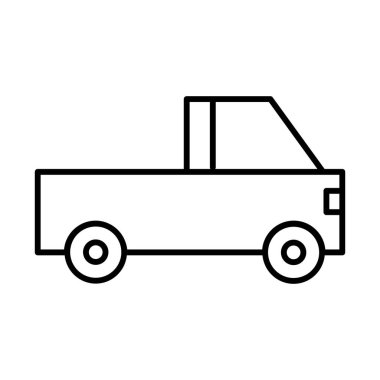 Pickup Transportation Icons with black outline style