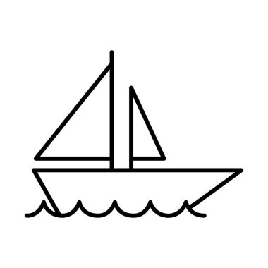 Sail boat Transportation Icons with black outline style