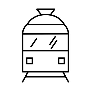 Train Transportation Icons with black outline style