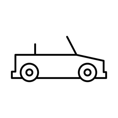 Cabriolet Transportation Icons with black outline style