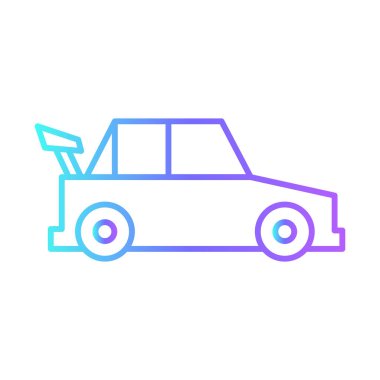 Sedan Transportation Icons with purple blue outline style