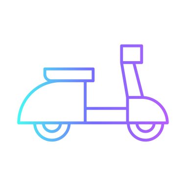 Motorcycle Transportation Icons with purple blue outline style